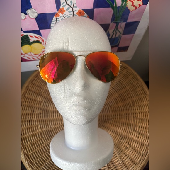 *Special Item* Ray-Ban Aviator Sunglasses with Amber Lenses - Picture 1 of 4